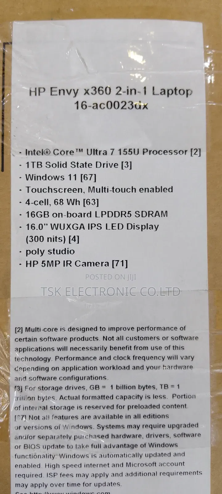 New Laptop HP Envy X360 16GB Intel Core I7 SSD 1T