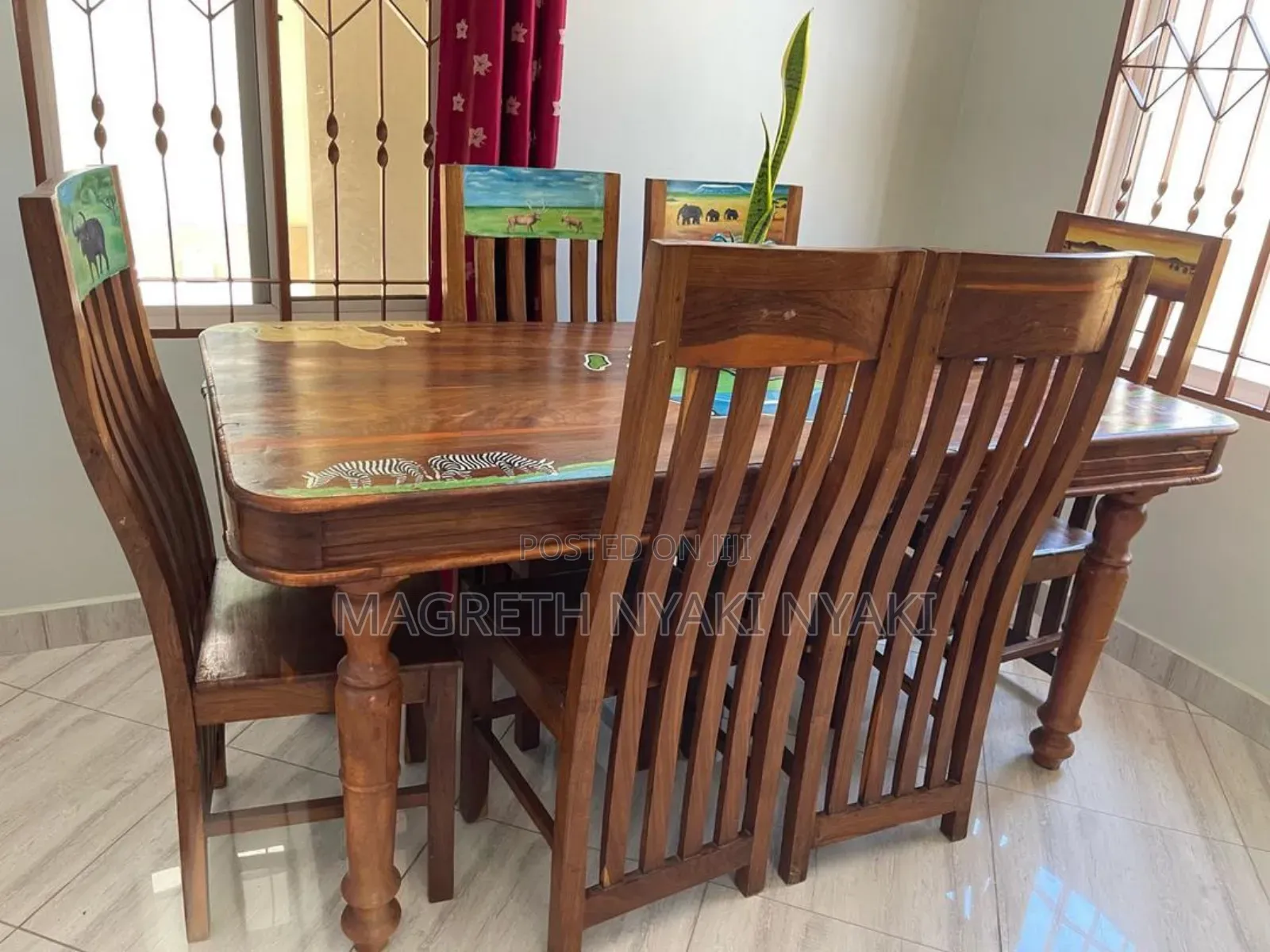 Dinning Table Ya Viti 6 Mbao Mninga