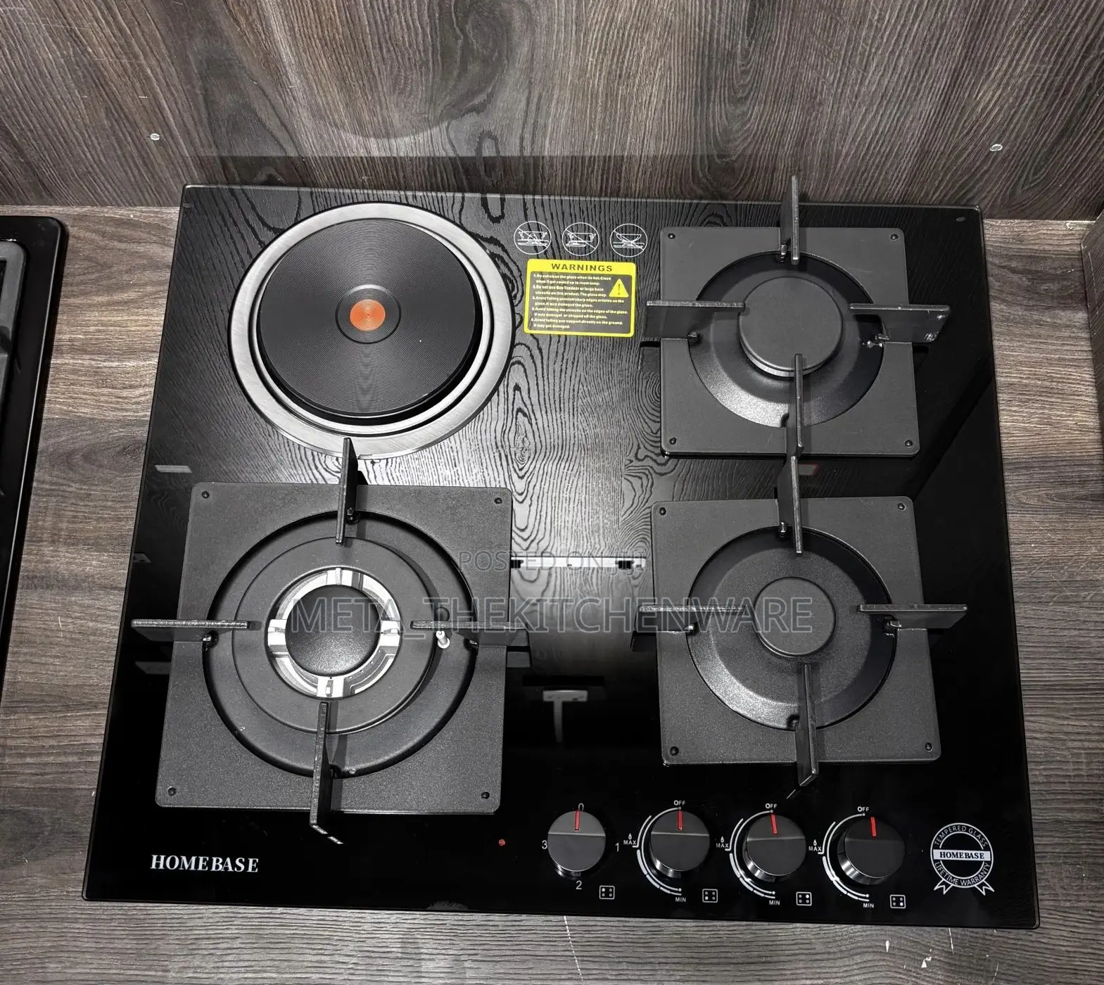 Homebase Built in Cooker 3gas and 1 Electric Hob (Glass)