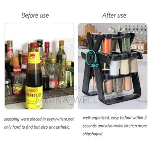 Rotating Spice Rack With 18 Jars