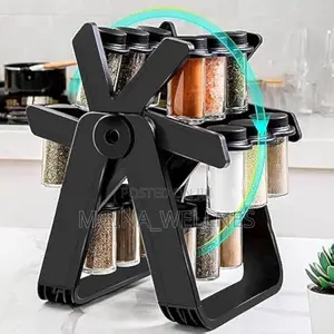 Rotating Spice Rack With 18 Jars