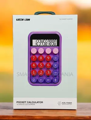 Green Lion Pocket Calculator, Solar Battery Dual Power