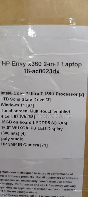 New Laptop HP Envy X360 16GB Intel Core I7 SSD 1T