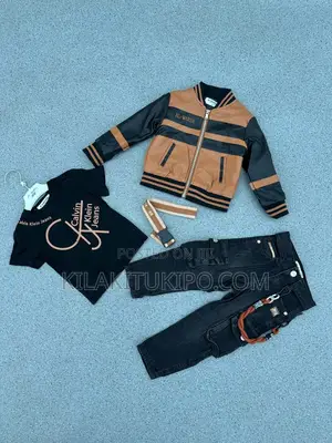 3pcs Set Jeans Truoser,Lather Cort Tshirt