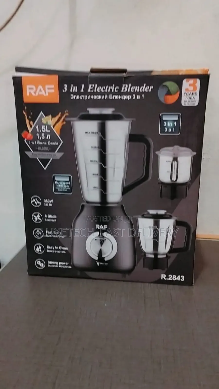 RAF Electric Blender, Grinder, and Chopper 3 in 1 Functions