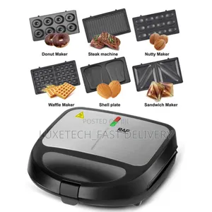 6 in 1 Sandwich Maker Kitchen Breakfast Non-Stick Cook Plate