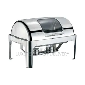 Roll-Top Chafing Buffet Dish 9L, Stainless Steel Food Warmer