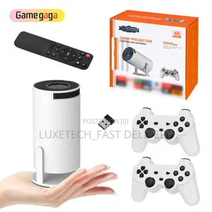 X10 Plus Smart Projector + Retro Game Console With 2 Controller Pads