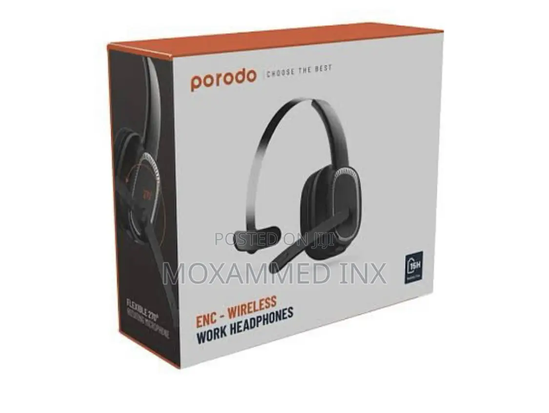 Porodo ENC Wireless Work Headphone With External Microphon