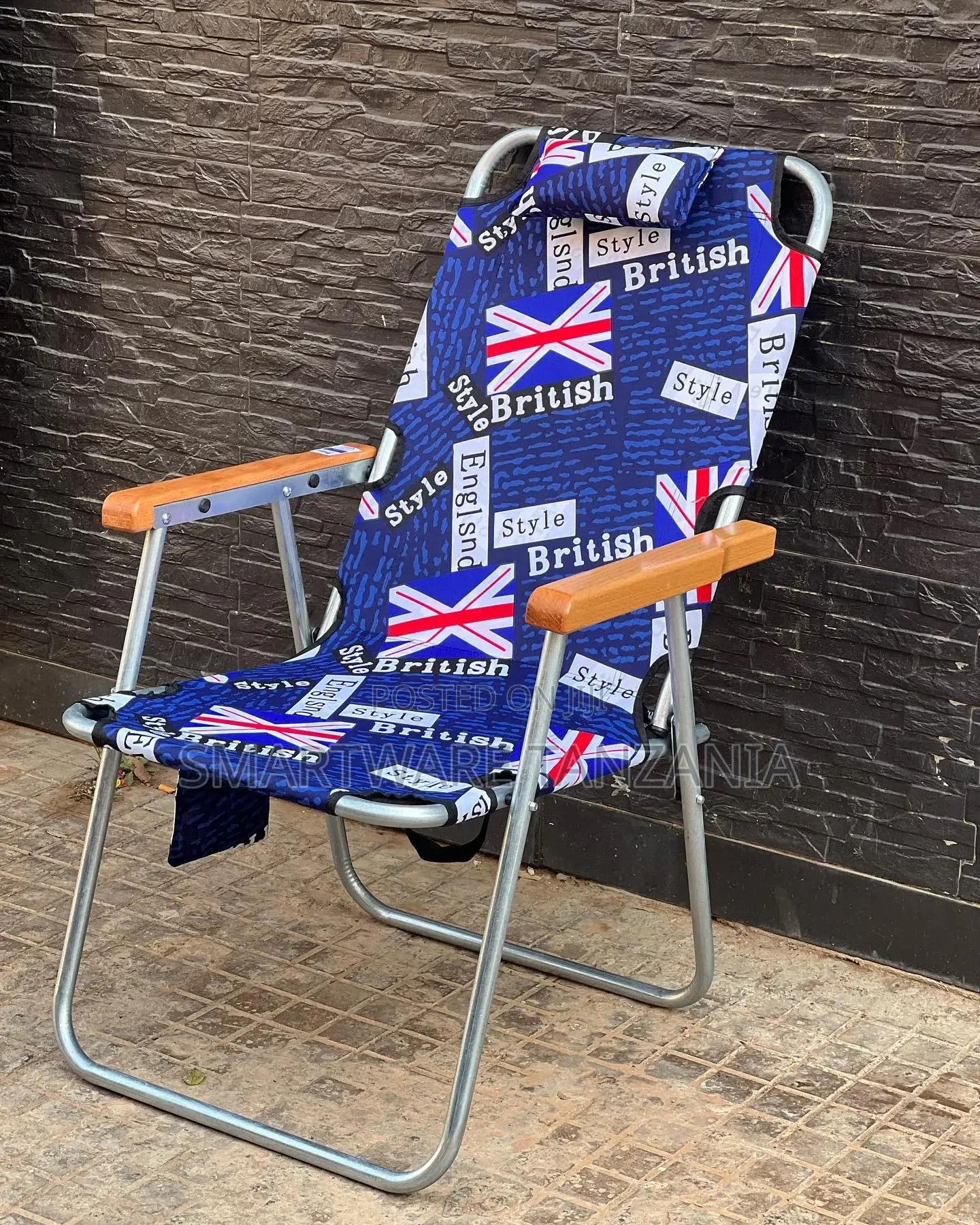 High-backed Beach Chair Camping Chair Foldable Garden Chairs