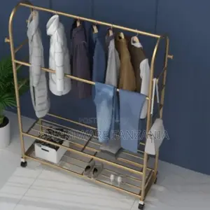 Garment Rack With Wheels, Simple Clothing Hanging Rod