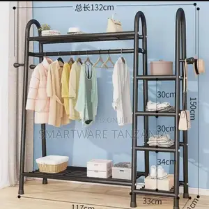 Heavy Duty Metal Clothes Rail Stand With Hanging Rail