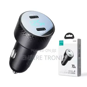 Car Charger 2x USB C 70W With LED Display Joyroom JR-CCD02