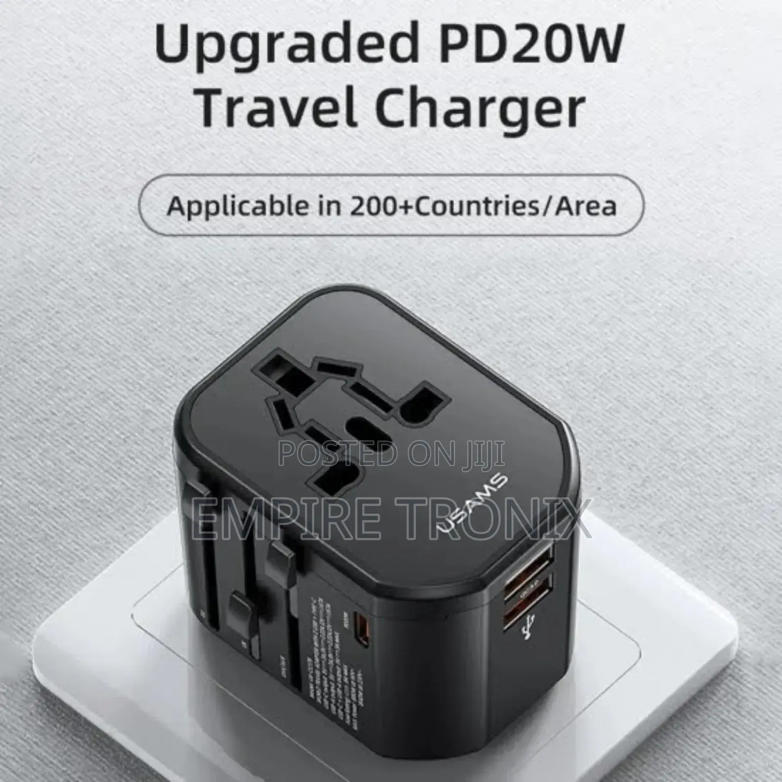 USAMS CC179 T59 20W Fast Charger Power Adapter(Black)
