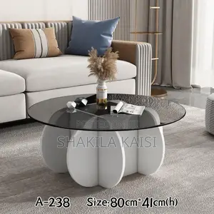 Coffe Table Kioo Na Mbao