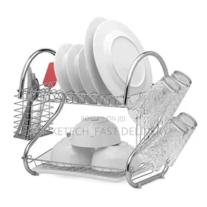 2-Tier Dish Rack Stainless Steel