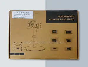 Dual Screens Table Top Tv Stand With 180° Panel Rotation