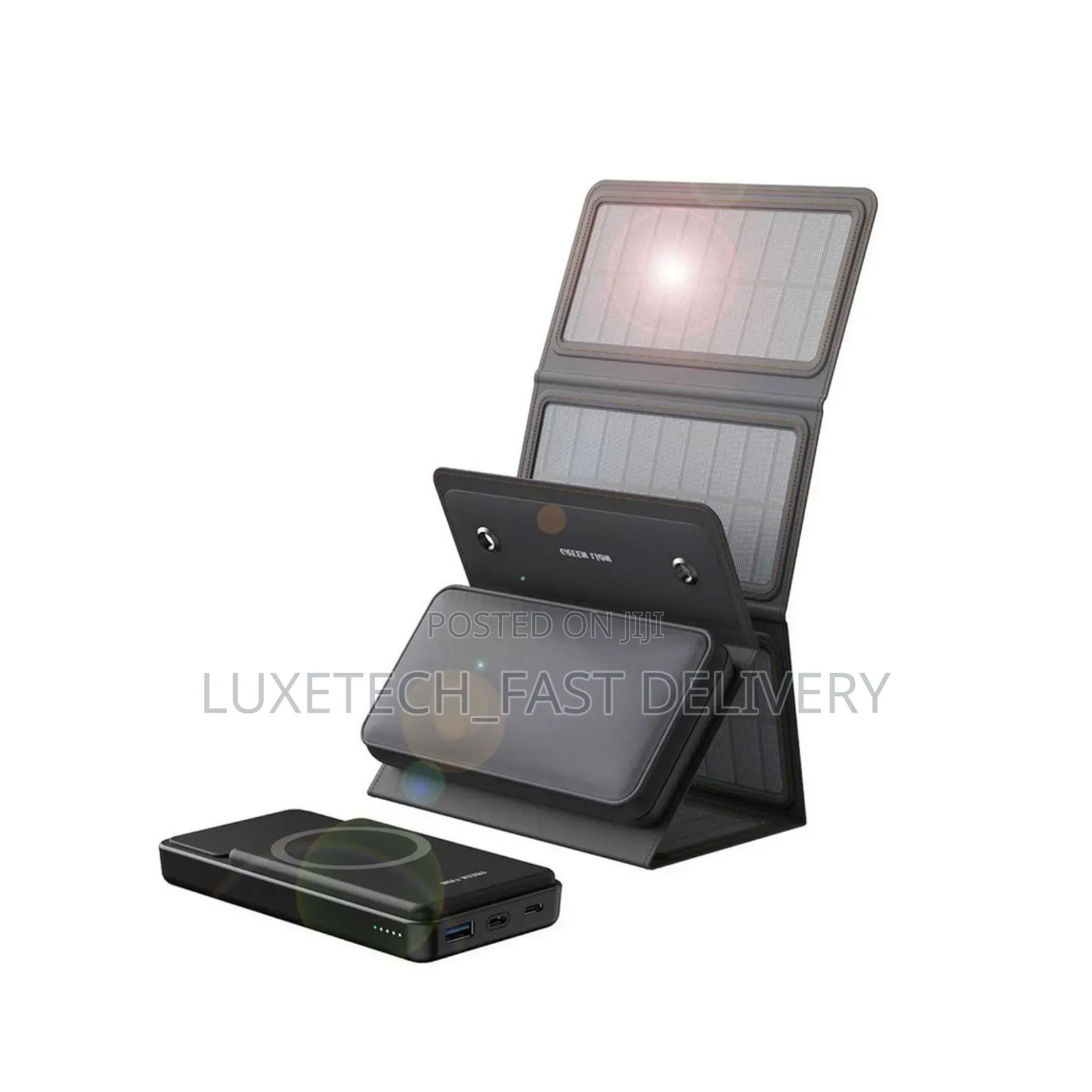 Portable Charger With a Solar Panel for Recharging