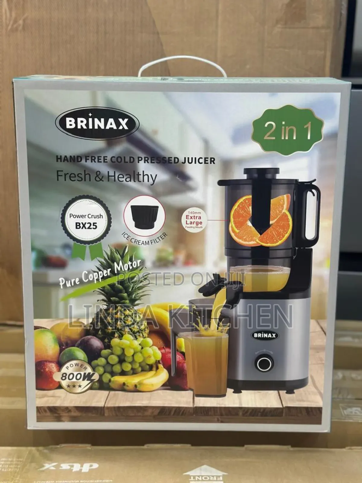 Brinax Hand Free Cold Pressed Juicer