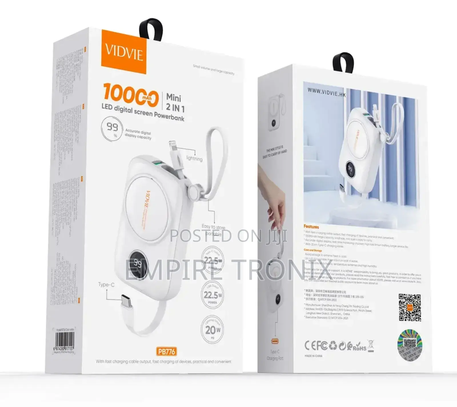 Vidvie Pb776 22.5w 10000mah Power Bank