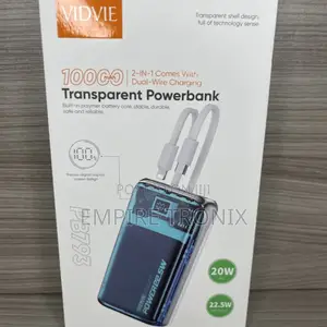 Power Bank 10,000 Mah 20w With Cable Vidvie Pb793