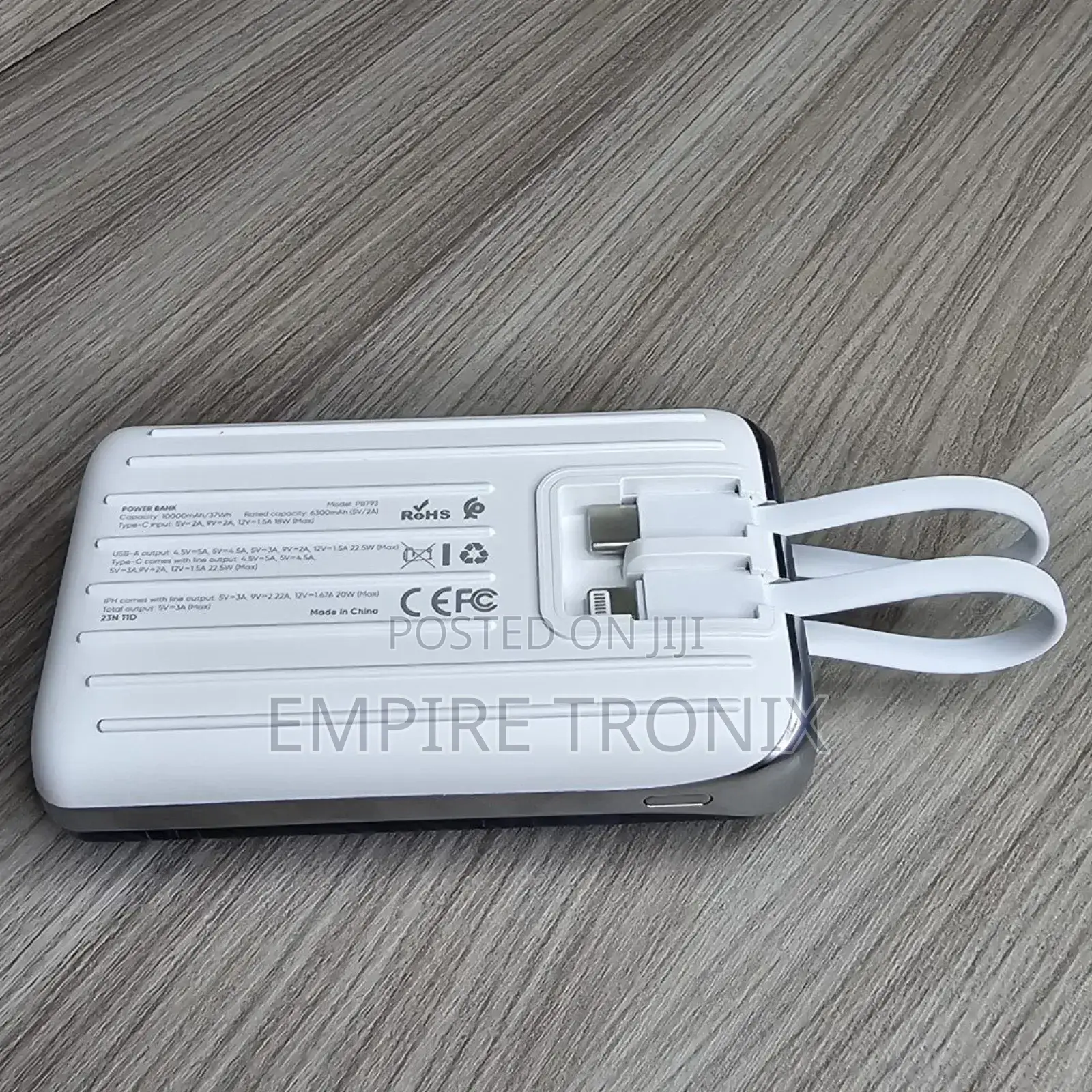 Power Bank 10,000 Mah 20w With Cable Vidvie Pb793