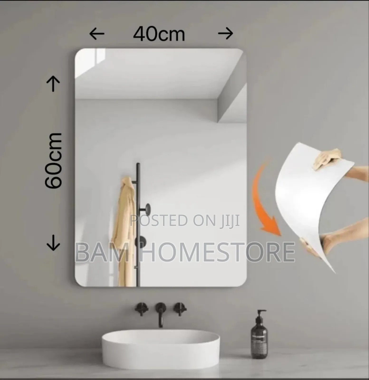 Wall Sticking Mirror 60*40cm1