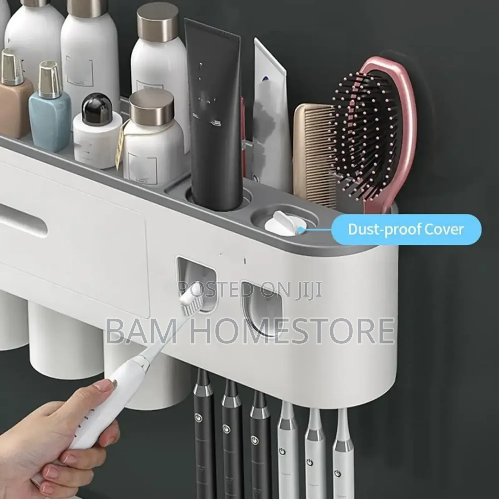 Wall Mounted Toothpaste Dispenser+Toothbrush Holder
