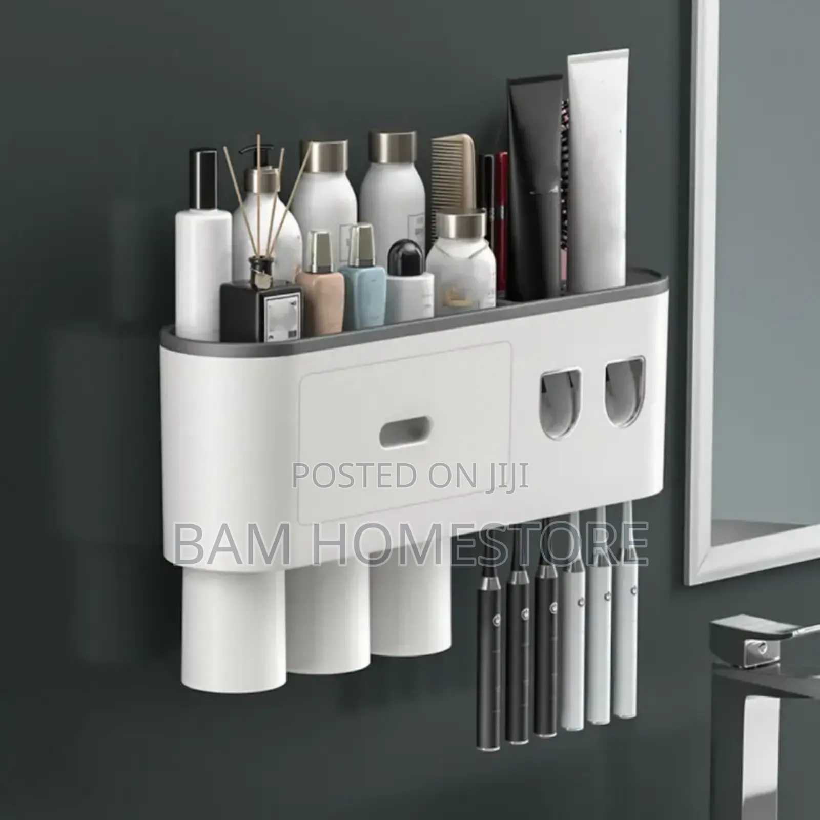 Wall Mounted Toothpaste Dispenser+Toothbrush Holder