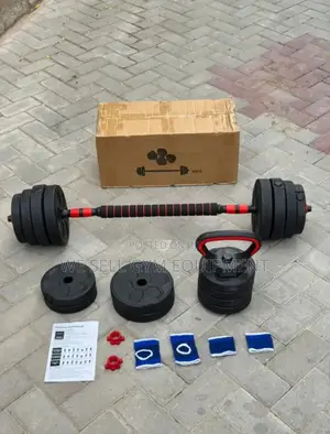 30kg Set PVC Plastic Dumbbells and Barbell