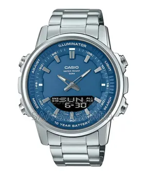 Casio Illuminator Digital and Analog Silver and Blue