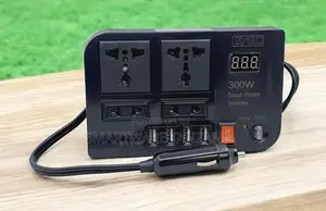 Ac Car Power Inverter Charger Adapter 4 Usb Ports, 3 Plugs