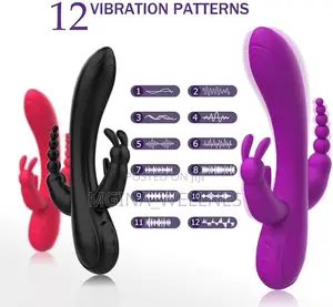 3 in 1 Dildo Rabbit Vibrator Anal Clit Massage G Spot Toys