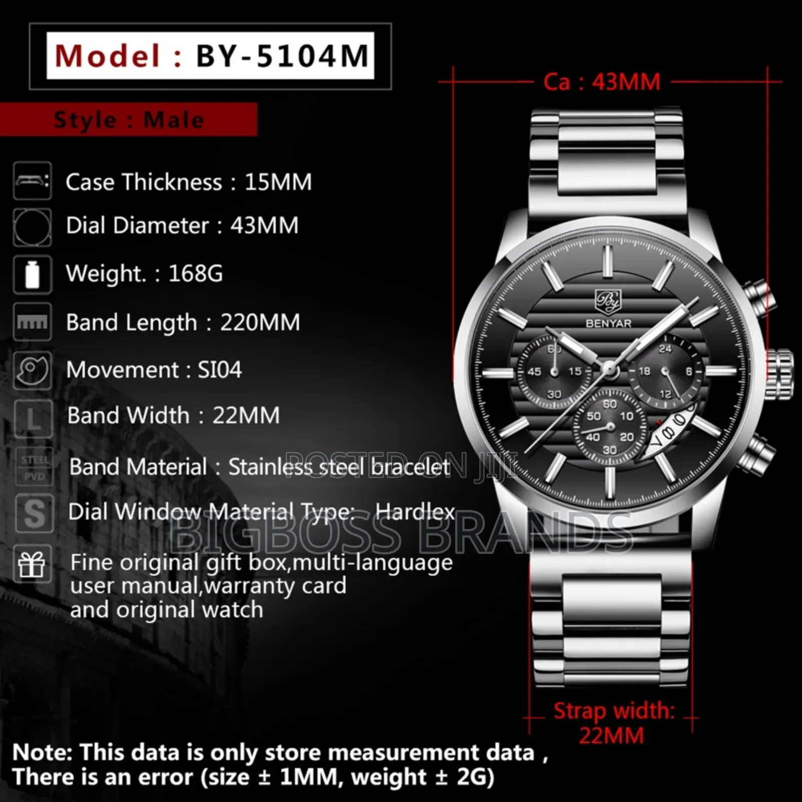 Benyar Watch Bt 5104m