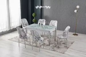 Decorative Dinning Table With 6 Chairs