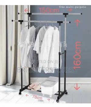 Cloth Rack With Doule Pole Movable