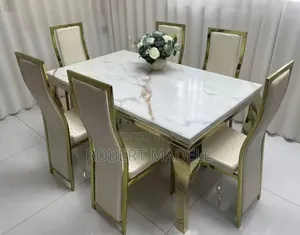 6 Chair Marble Table Dining