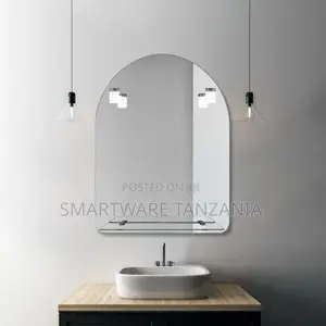 Adhesive Round Mirror, Modern Frameless Bathroom Mirror