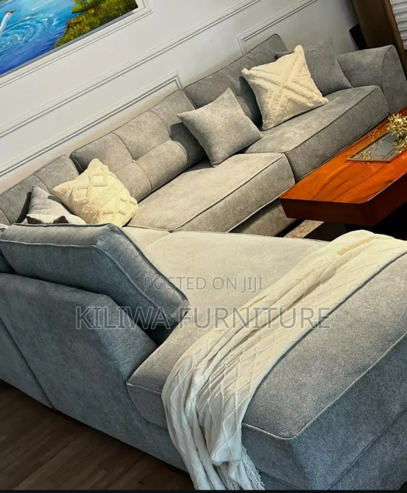 Sofa L Shaperangi Ya Grey