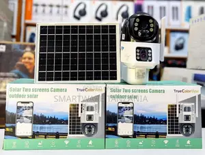 Dual Lens Wireless Solar Camera, 4mp Wifi Security Camera