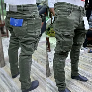 Mens Jeans Slim Cargo Plain