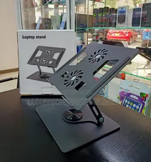 Premium Laptop Stand 360° Rotating Base With Cooling Fans