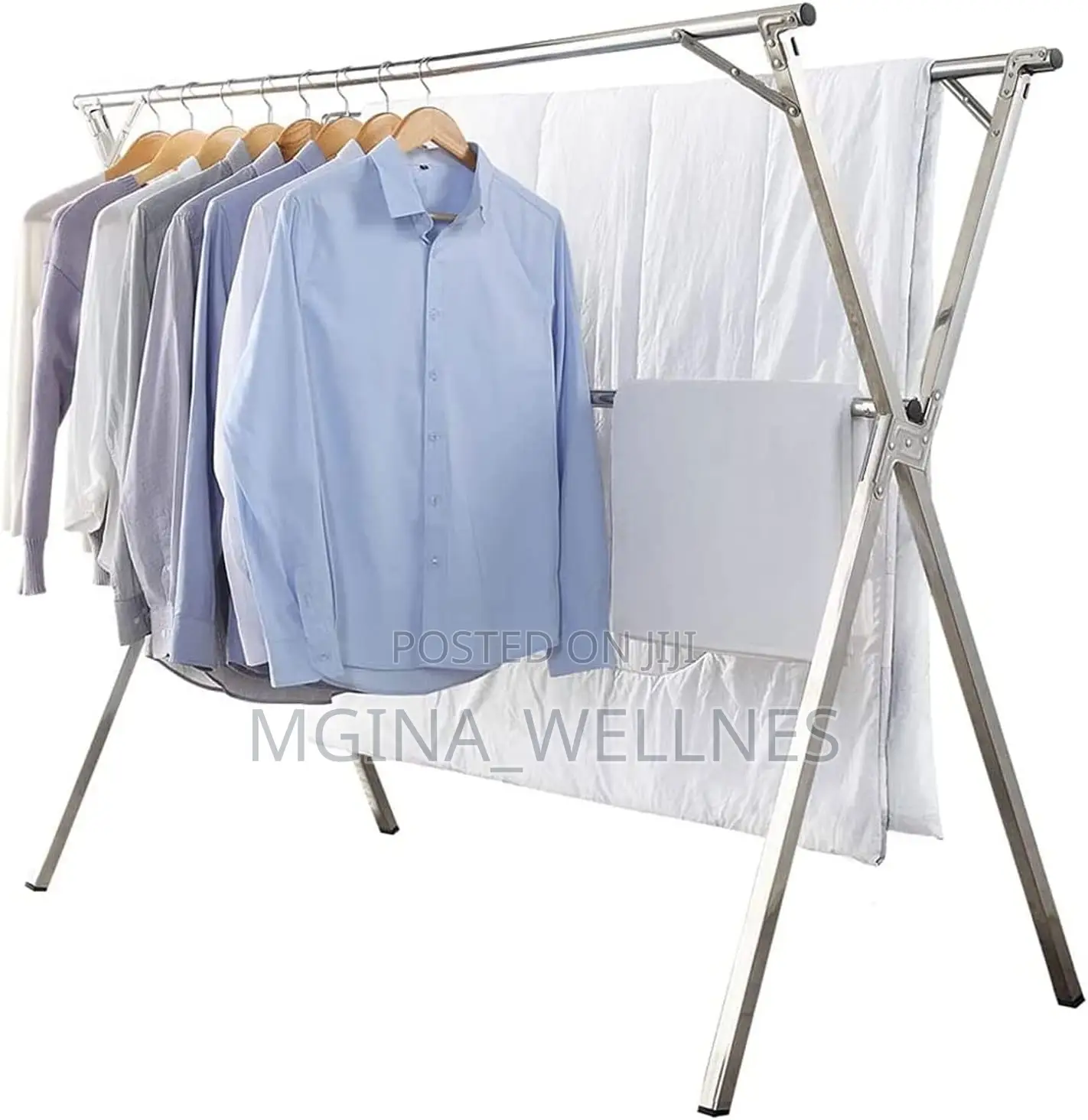 150cm Stainless Steel Foldable Clothes Drying Rack Stand