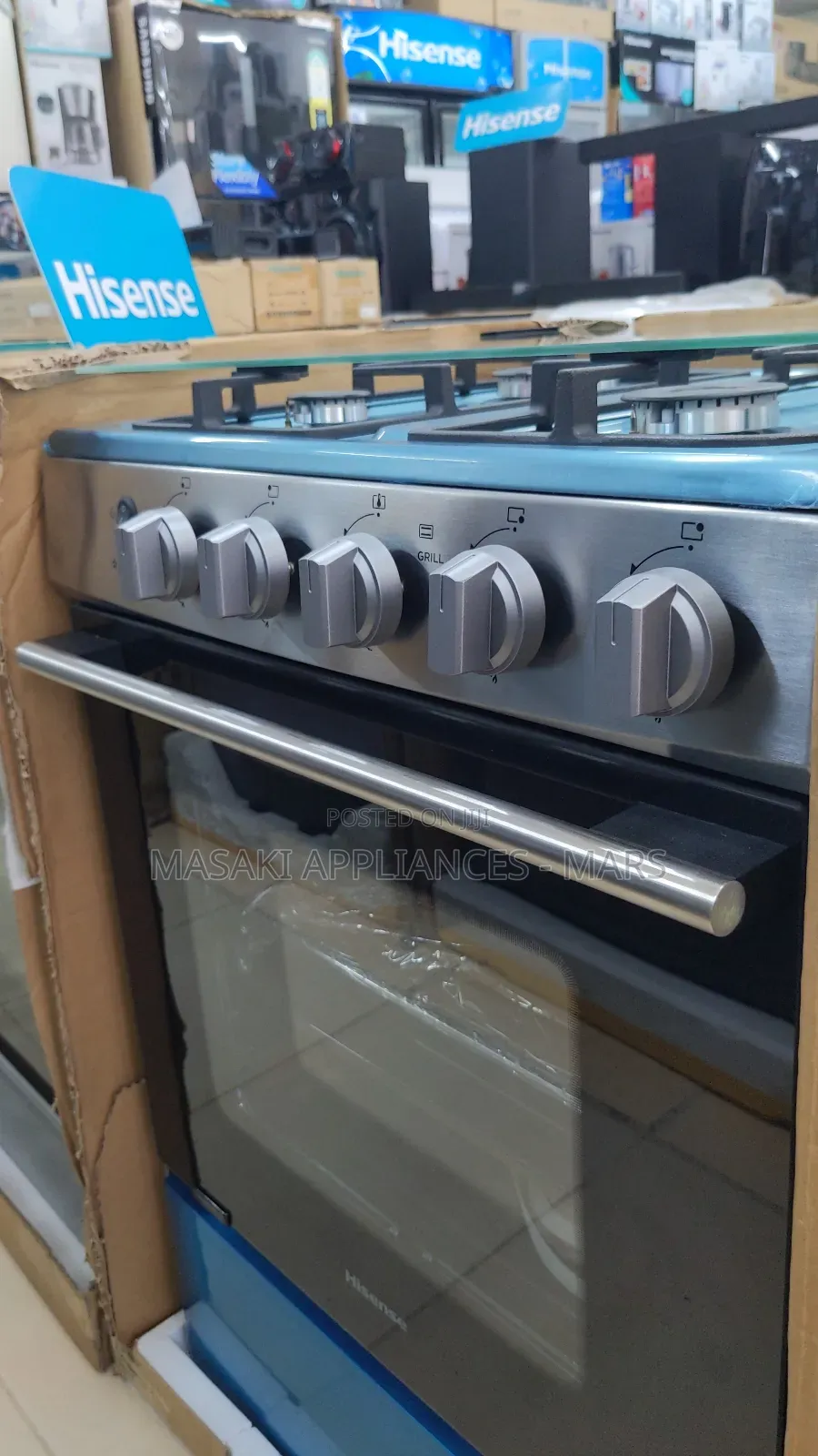 Hisense Gas Cooker Hc65212ax 60cm Cast Iron Lid Timer Steam