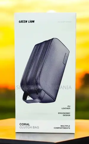Green Lion Coral Clutch Bag 2 Zip, Ergonomic Design