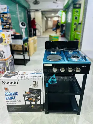 Saachi Gas Stove/ Cooker Lenye Stand Plate 3 Gas 1 Umeme