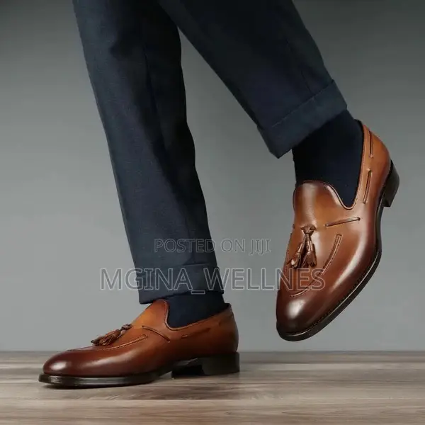 Classic Stylish Brown Leather Tassel Loafer for Rich Men