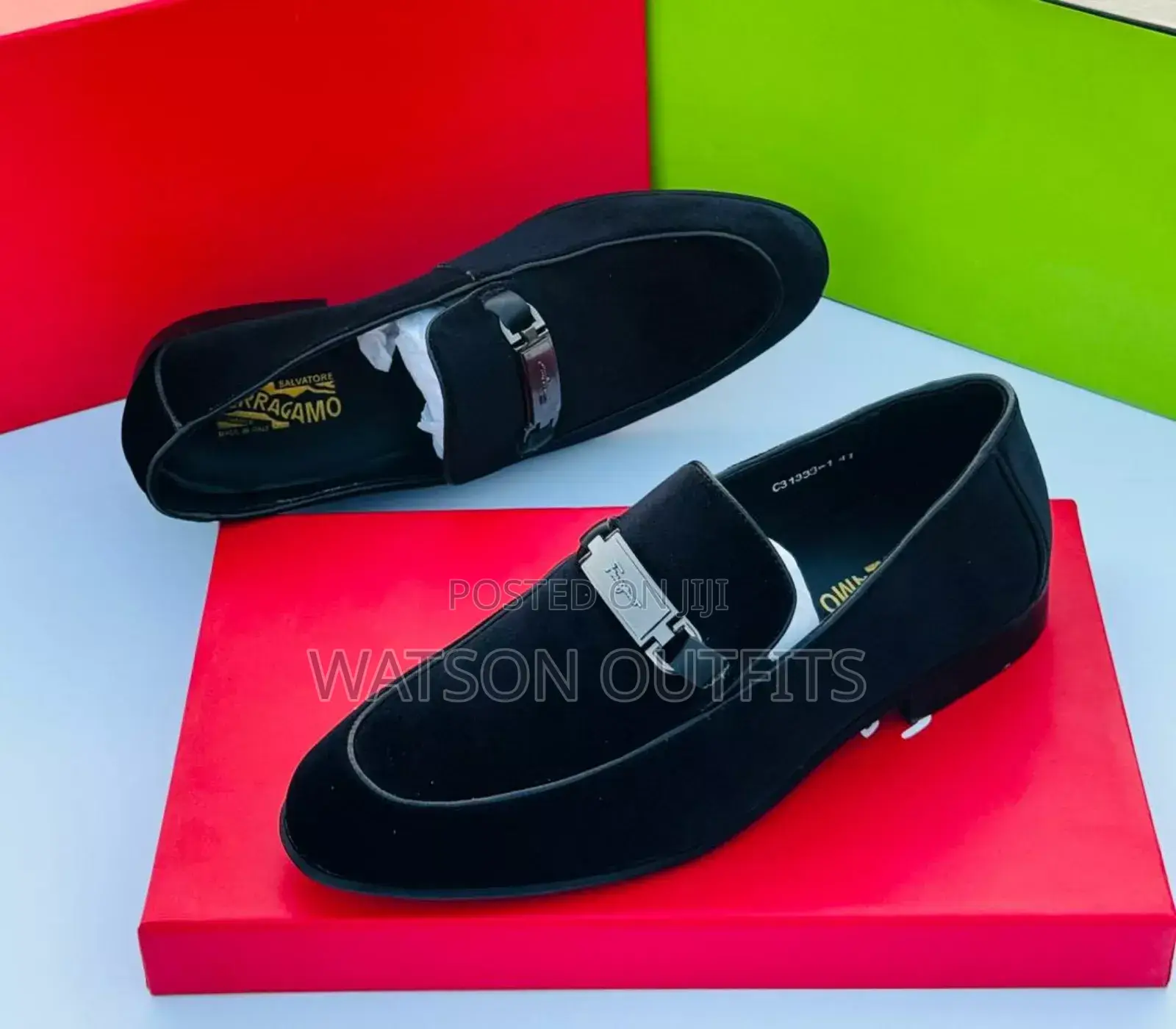 Deep Black Ferragamo Shoes