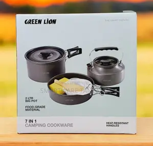 Green Lion 7 In 1 Camping Cookware - Black