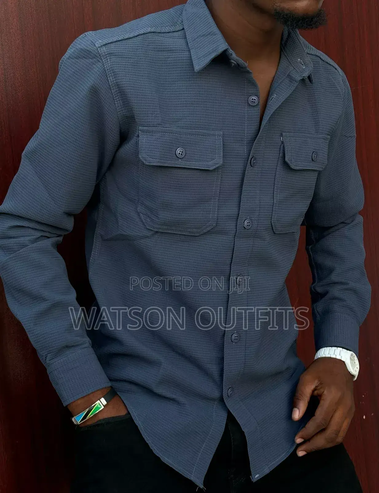 Double Pocket Shirts Za Material Ya India